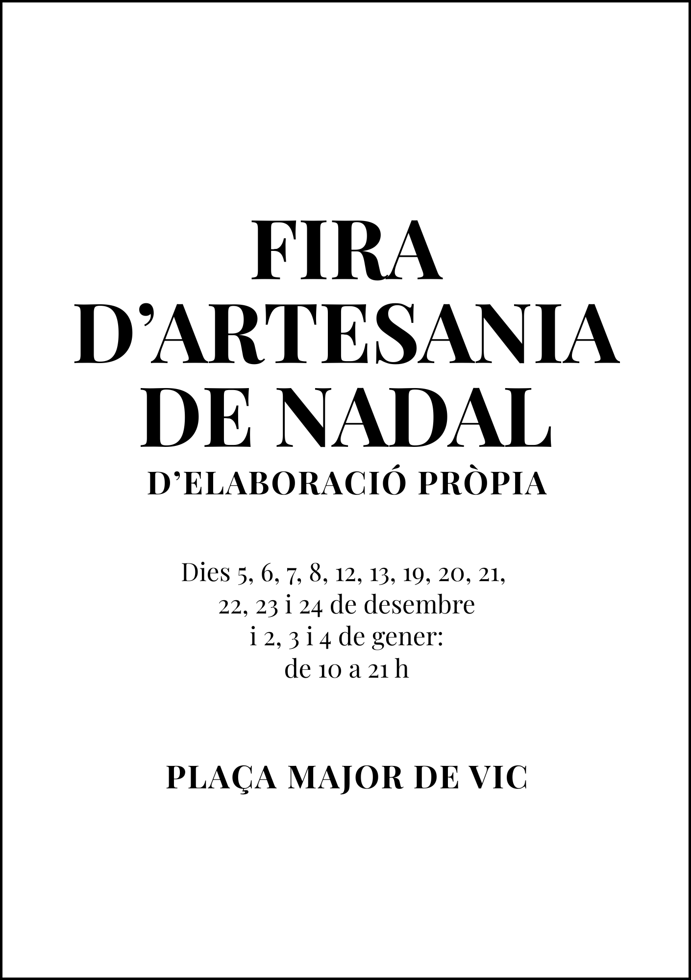 FIRA D'ARTESANIA DE NADAL 2026